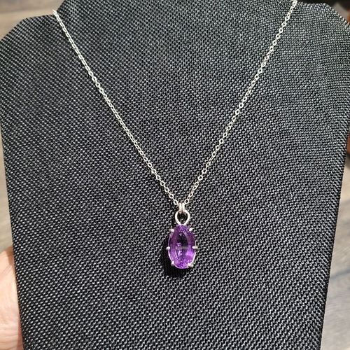 faceted amethyst pendant necklace