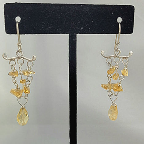 citrine sterling silver dangle earrings