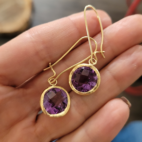 amethyst dangle earrings