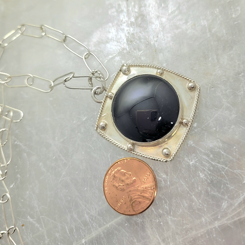 black onyx pendant necklace