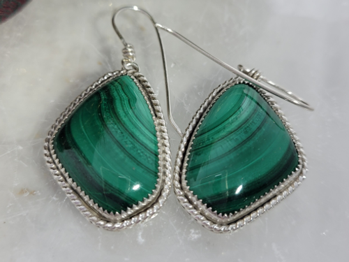 malachite statement earrings